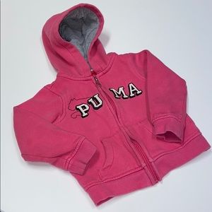 Vintage Pink Puma Zip-up Hoodie